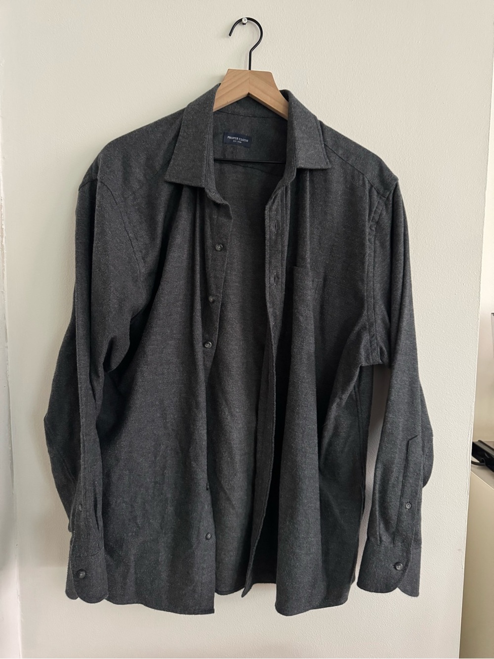 Proper Cloth Gray Cotton Button Down Size Medium